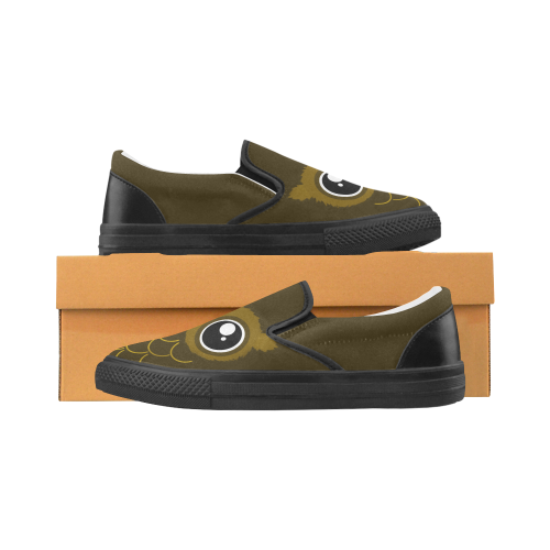 Kawaii Owl Women's Slip-on Canvas Shoes (Model 019)