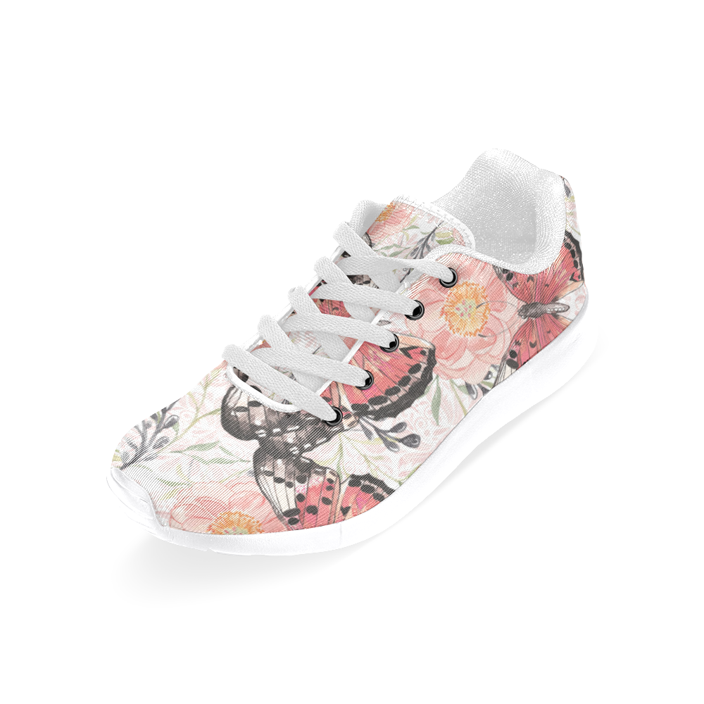 Butterfly Shoes, Floral Butterfly Shoes Women’s Running Shoes (Model 020)