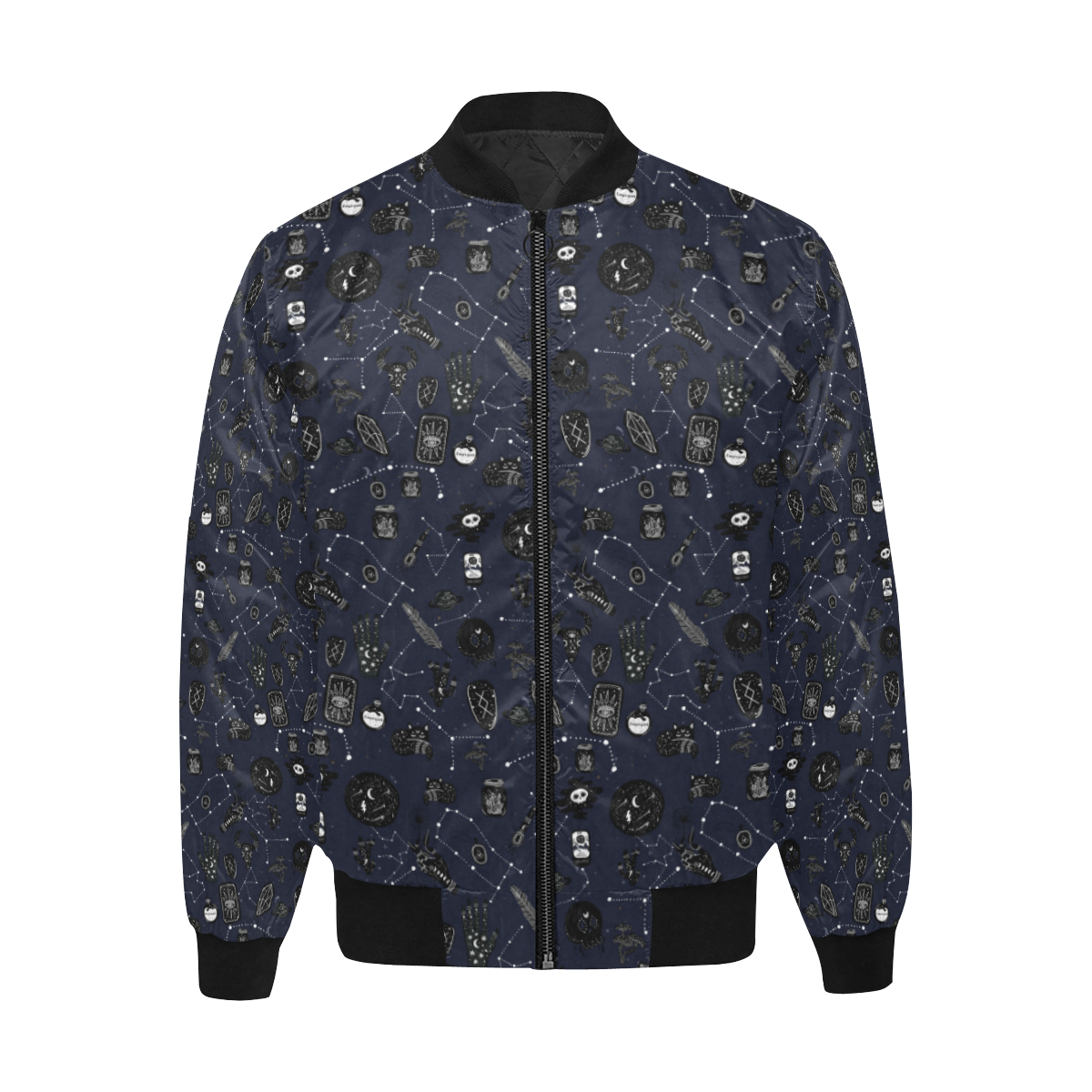 All The Magic Things All Over Print Quilted Bomber Jacket for Men (Model H33)