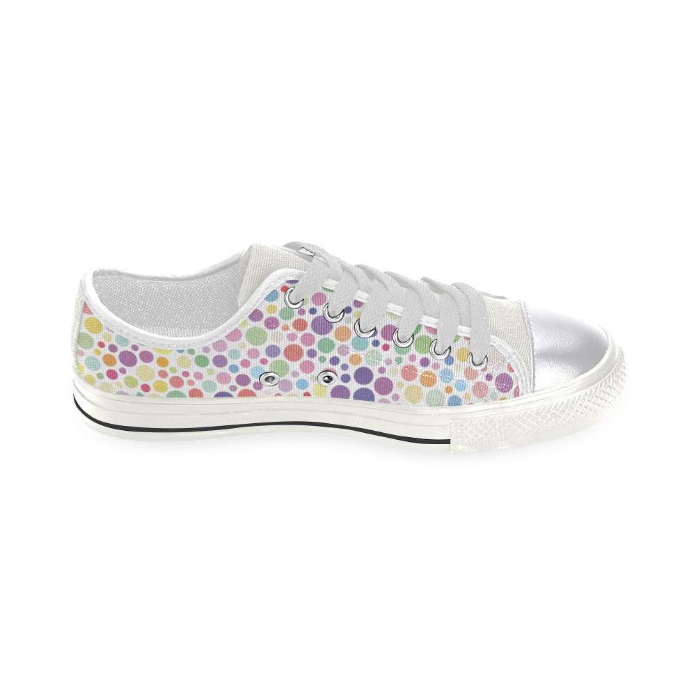 Colorful dot pattern Women's Classic Canvas Shoes (Model 018)