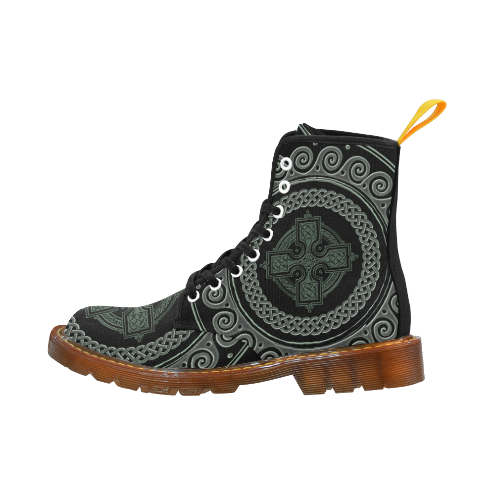 Celtic Cross With Pattern Custom Canvas Boots For Women Model 1203H