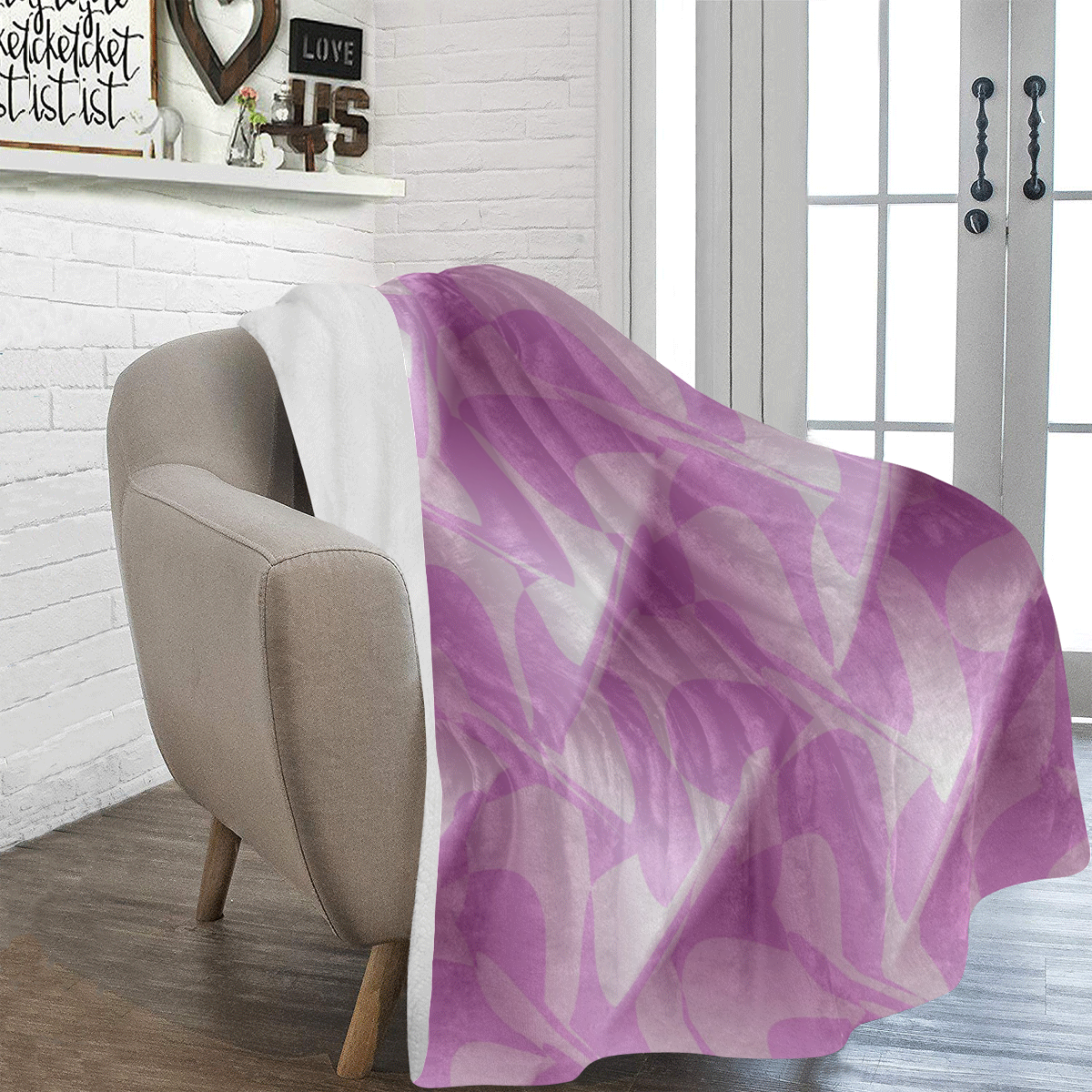 Subtle Light Purple Cubik - Jera Nour Ultra-Soft Micro Fleece Blanket 60"x80"
