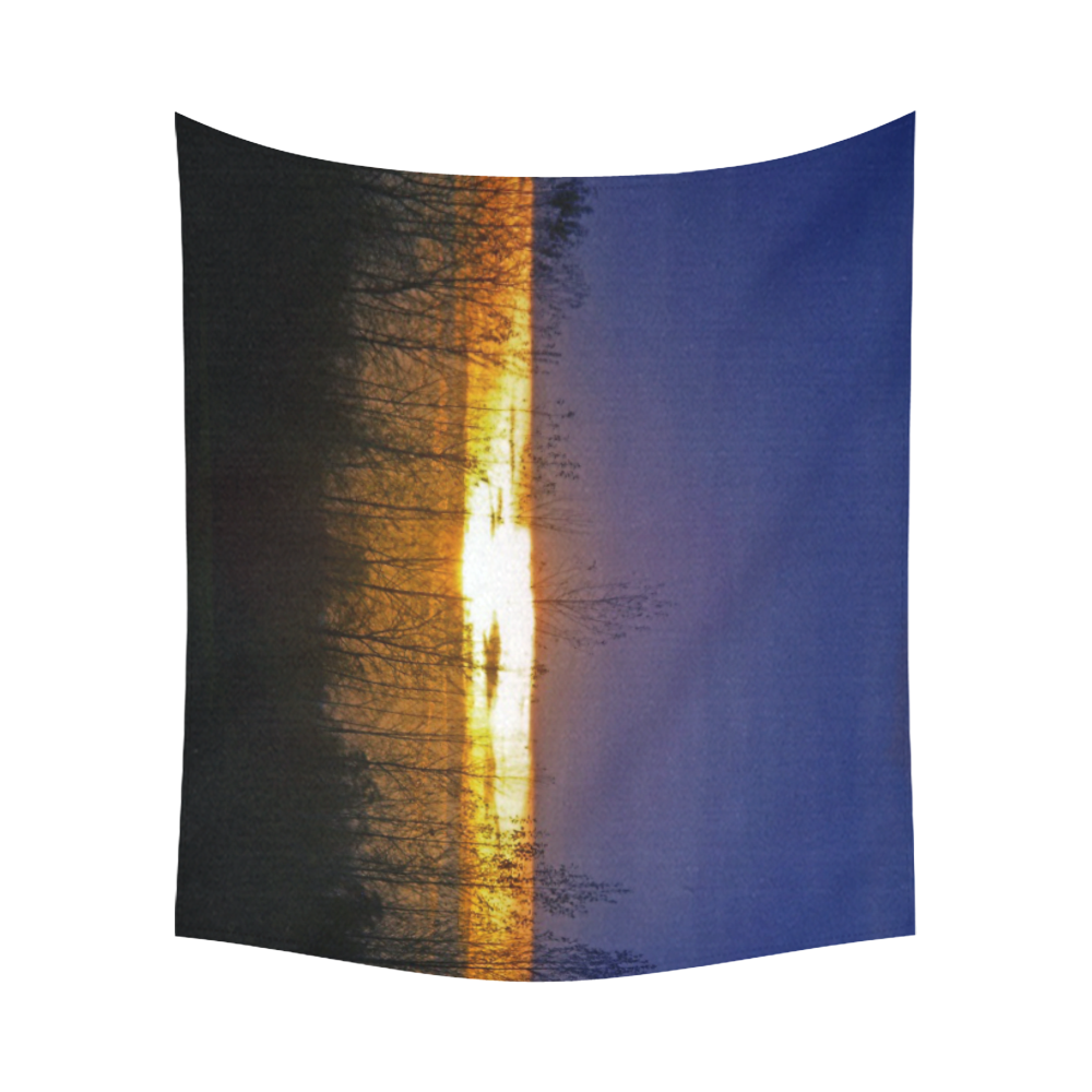 sunset in trees Cotton Linen Wall Tapestry 60"x 51"