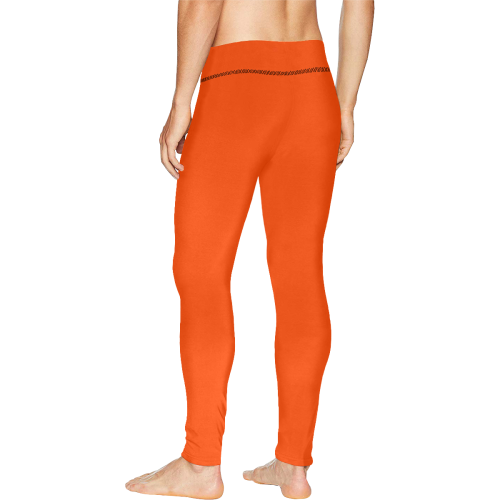 color orange red Men's All Over Print Leggings (Model L38)