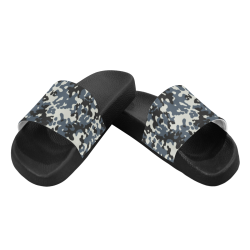Urban City Black/Gray Digital Camouflage Men's Slide Sandals (Model 057)