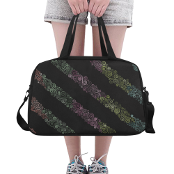 Psychedelic 3D Rainbow Ornaments Fitness Handbag (Model 1671)