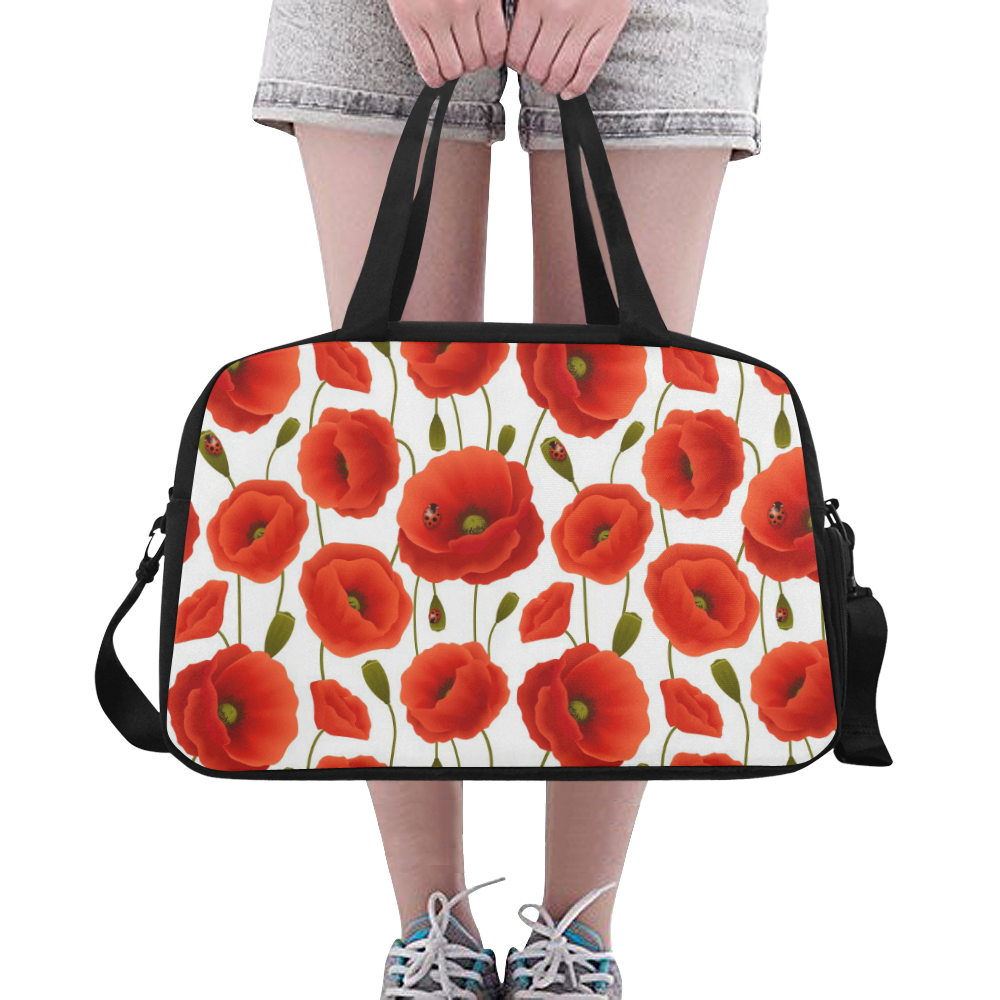 Poppy Pattern Fitness Handbag (Model 1671)