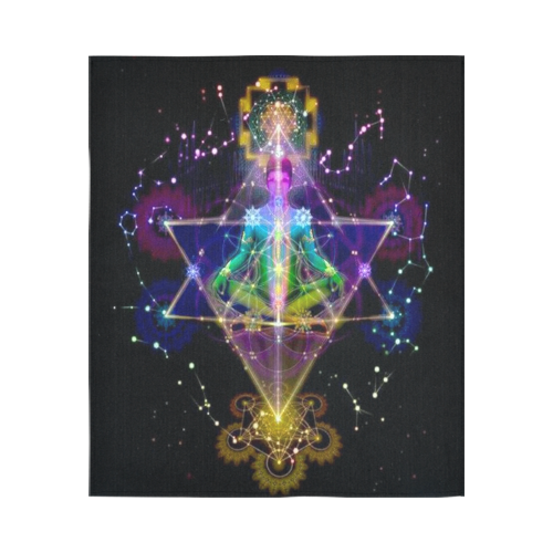Spiritual Ascension Twin Serpents Kundalini Blacklight Magick Cotton Linen Wall Tapestry 51"x 60"