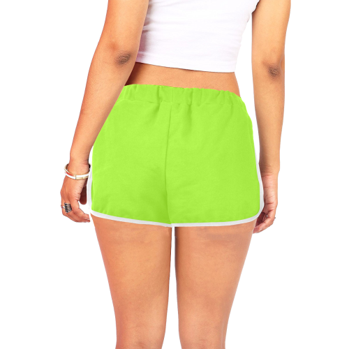 color green yellow Women's All Over Print Relaxed Shorts (Model L19)