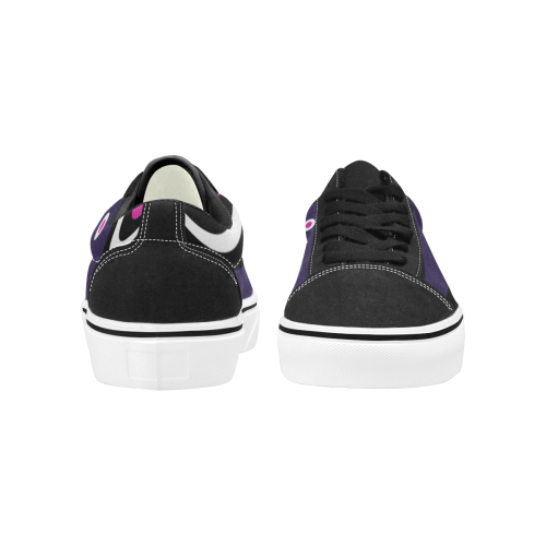 Pink Purple Tiki Tribal Women's Low Top Skateboarding Shoes (Model E001-2)