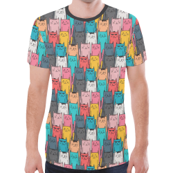 Cartoon Cat Pattern New All Over Print T-shirt for Men (Model T45)