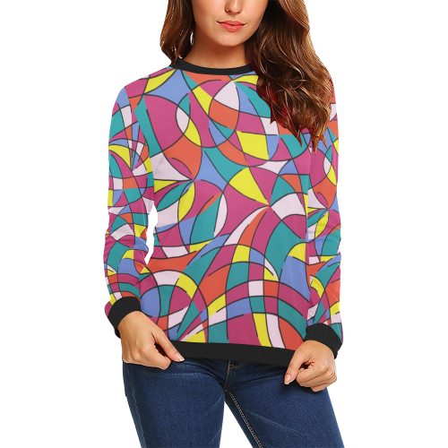 Sally All Over Print Crewneck Sweatshirt for Women (Model H18)