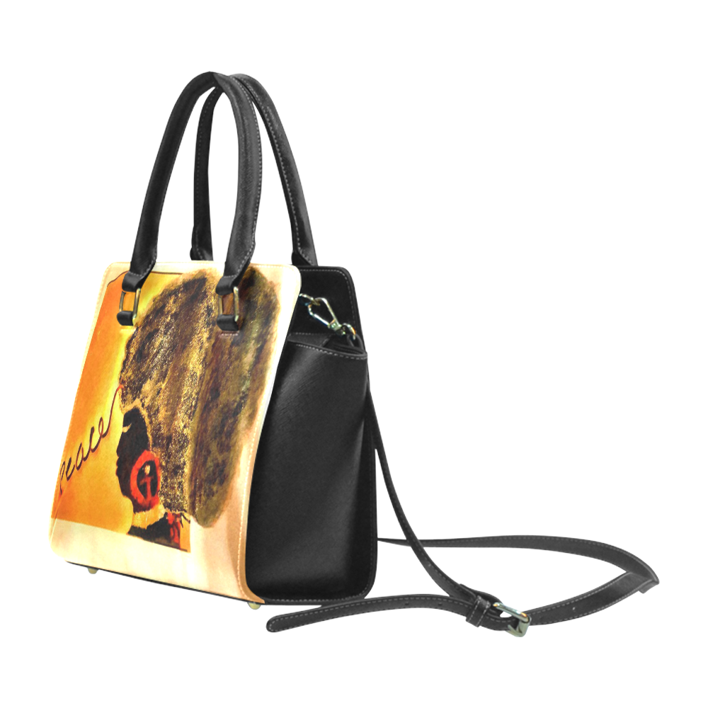 Afro Woman Handbag1 Rivet Shoulder Handbag (Model 1645)