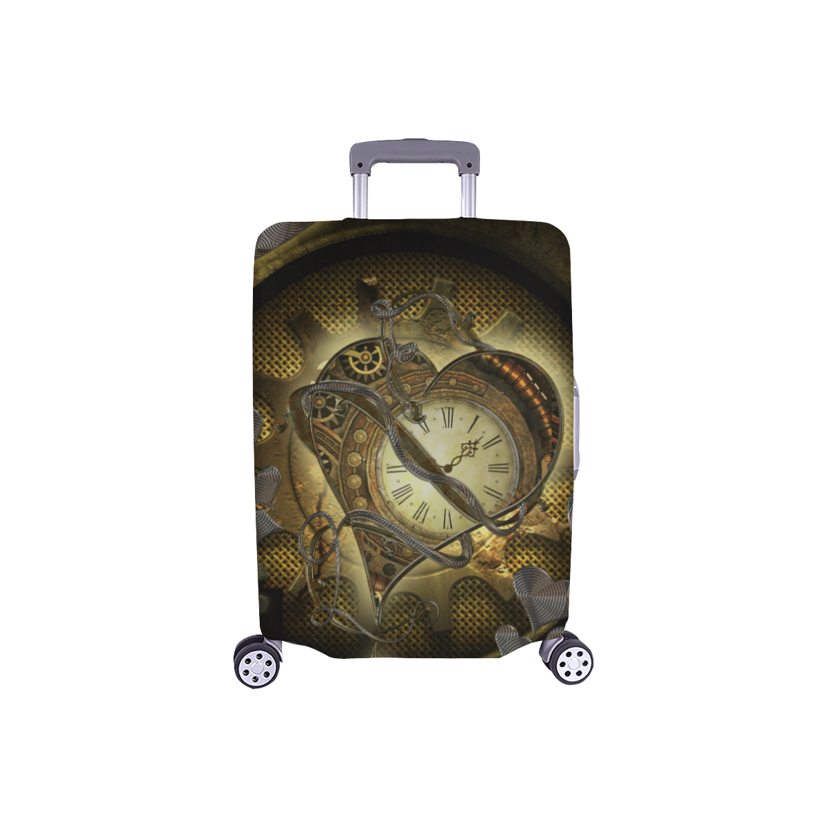 Awesome steampunk heart Luggage Cover/Small 18"-21"