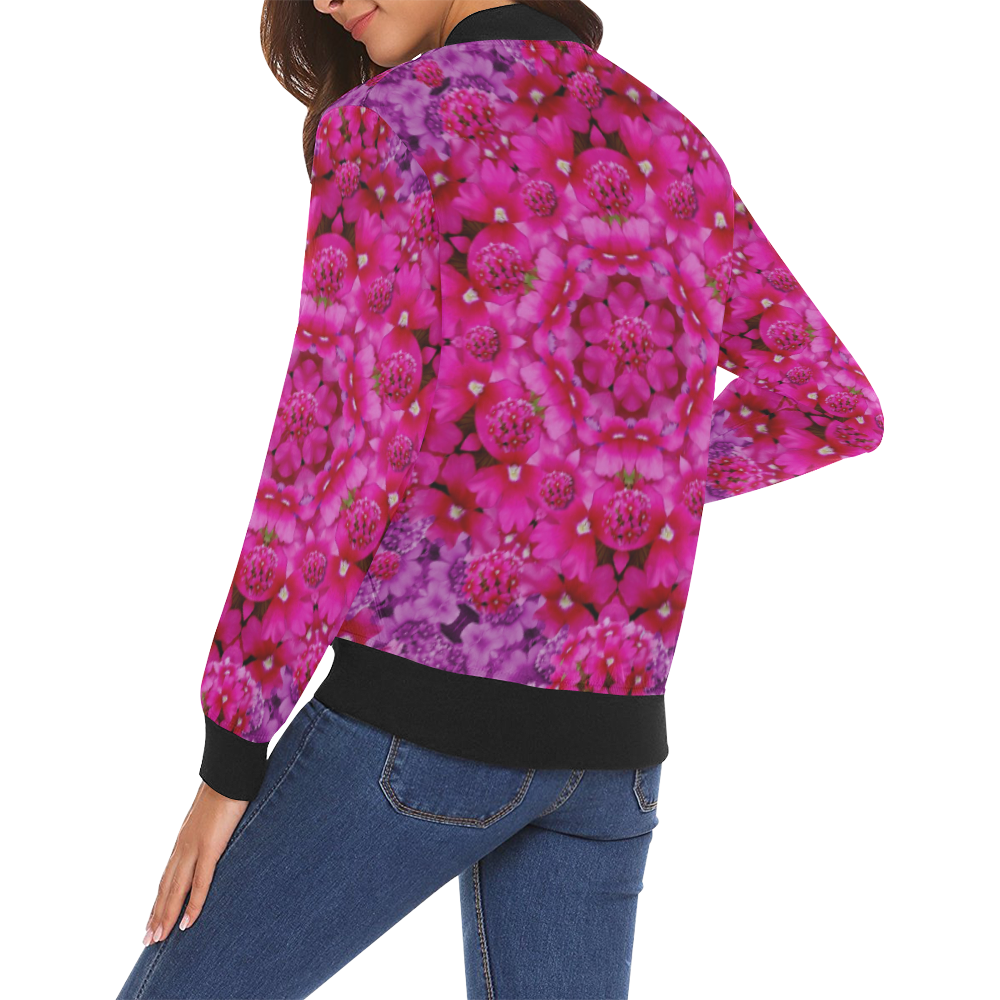flower suprise to love and enjoy All Over Print Bomber Jacket for Women (Model H19)