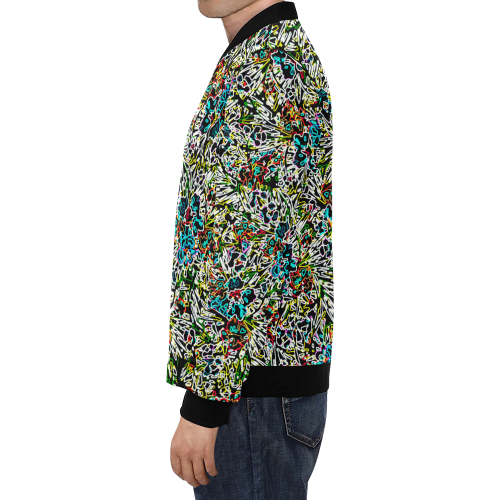 Multicolored Abstract Pattern All Over Print Bomber Jacket for Men (Model H19)