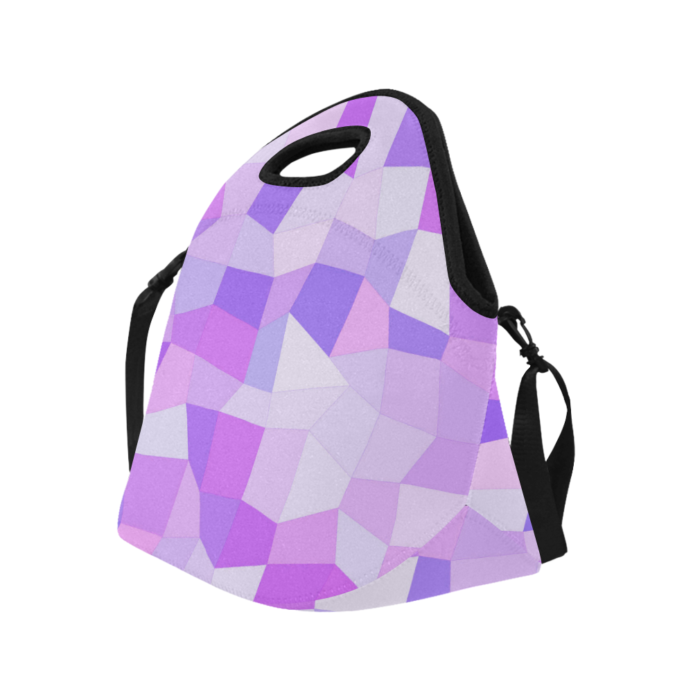 Bright Purple Mosaic Neoprene Lunch Bag/Large (Model 1669)