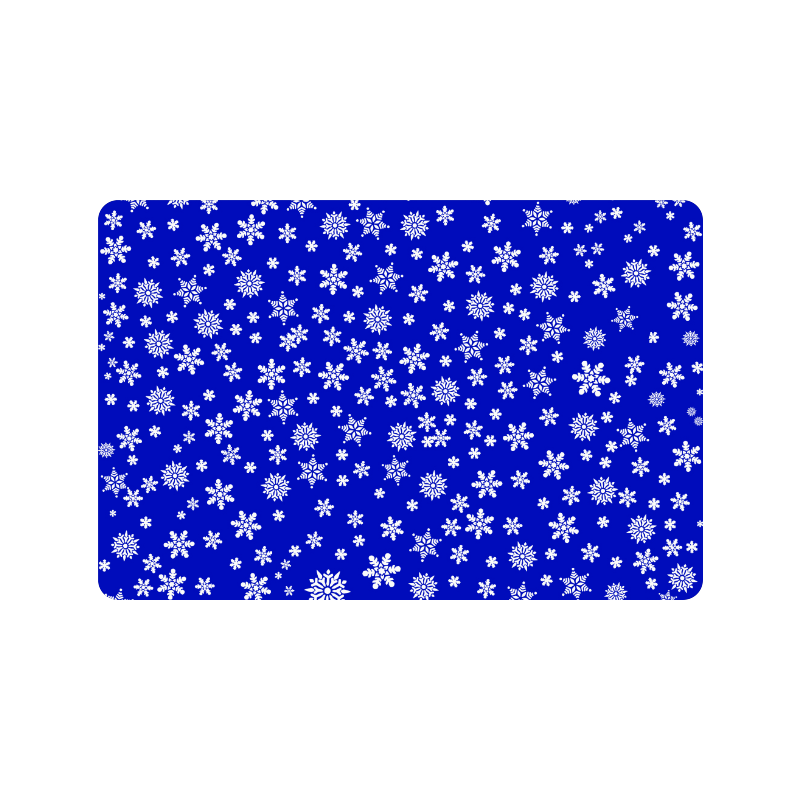 Christmas White Snowflakes on Blue Doormat 24"x16"