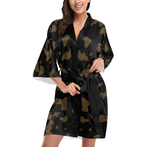 Camouflage Black and Tan Kimono Robe