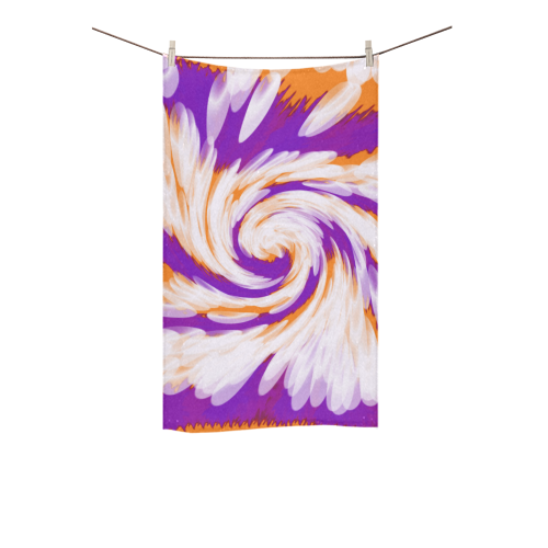 Purple Orange Tie Dye Swirl Abstract Custom Towel 16"x28"