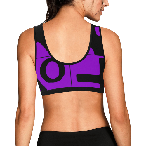 NUMBERS Collection Symbols Purple 1 Women's All Over Print Sports Bra (Model T52)