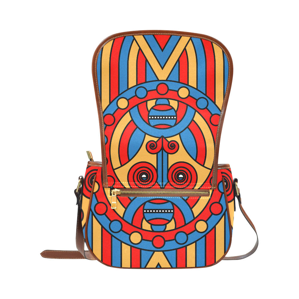 Aztec Maasai Lion Tribal Saddle Bag/Large (Model 1649)