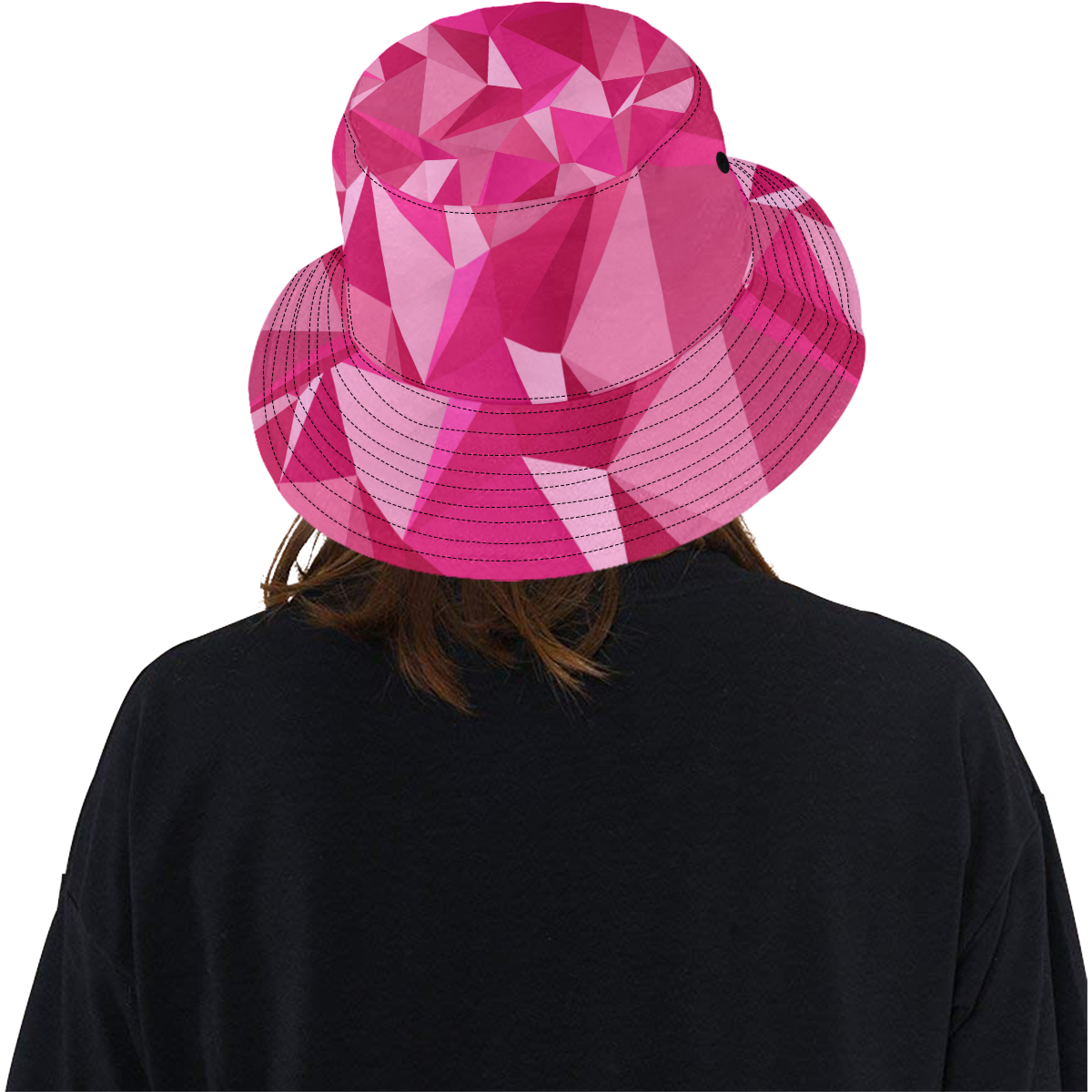 Abstract Pink Triangles All Over Print Bucket Hat