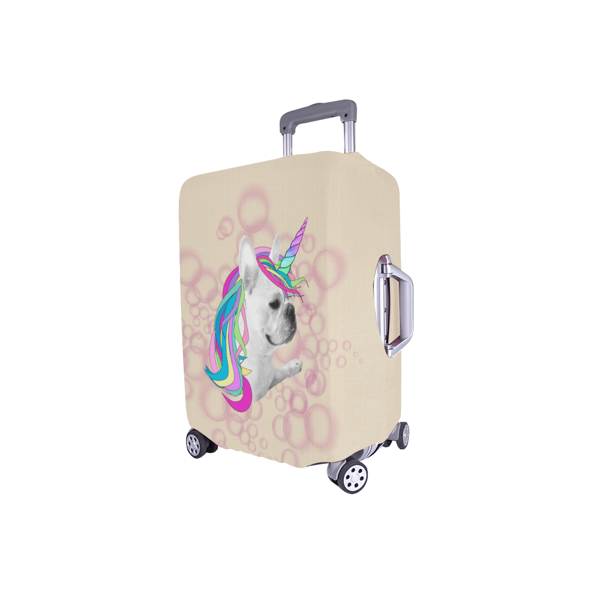 Frenchie Unicorn Luggage Cover/Small 18"-21"