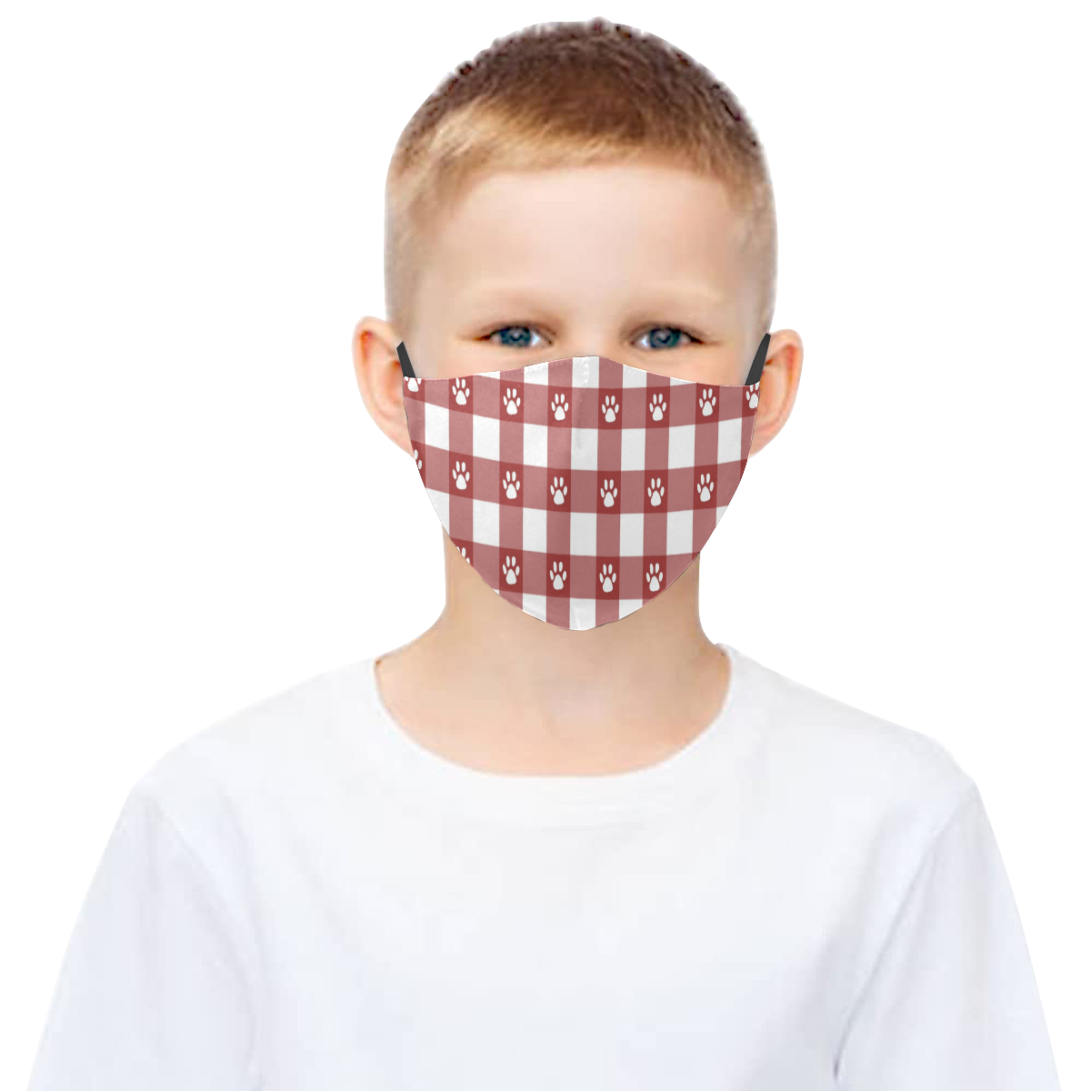Plaid and paws 3D Mouth Mask with Drawstring (Pack of 3) (Model M04)