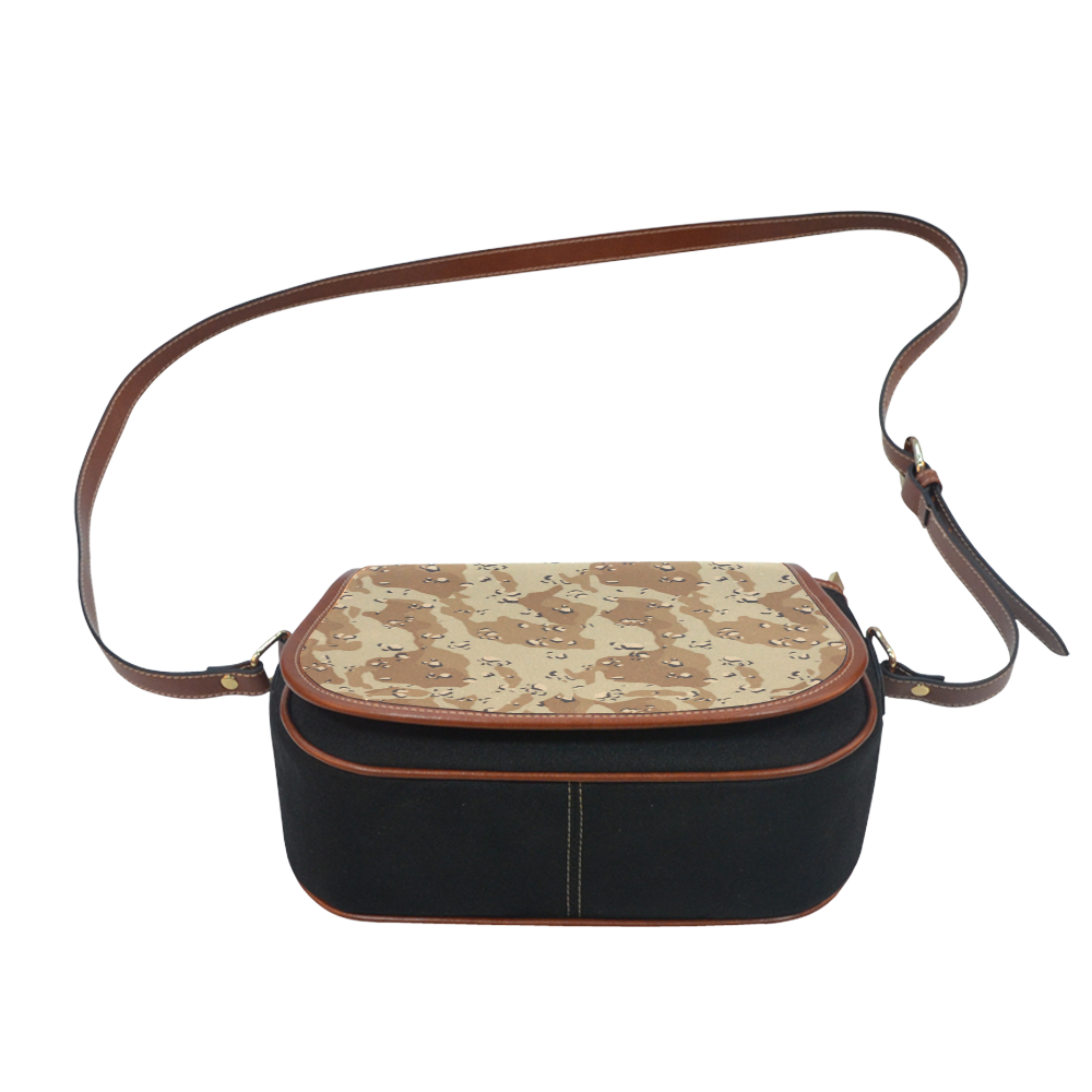 Vintage Desert Brown Camouflage Saddle Bag/Small (Model 1649)(Flap Customization)