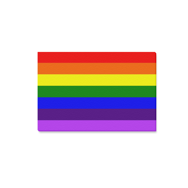 Rainbow Flag (Gay Pride - LGBTQIA+) Canvas Print 18"x12"