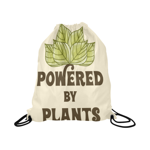 Powered by Plants (vegan) Large Drawstring Bag Model 1604 (Twin Sides)  16.5"(W) * 19.3"(H)