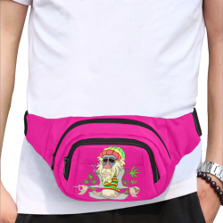 Hippie Ganja Guru Pink Fanny Pack/Small (Model 1677)