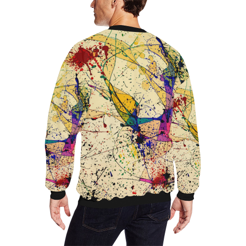 Paint All Over Print Crewneck Sweatshirt for Men (Model H18)
