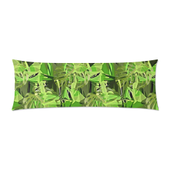 Tropical Jungle Leaves Camouflage (Dark Green Backside) Custom Zippered Pillow Case 21"x60"(Two Sides)