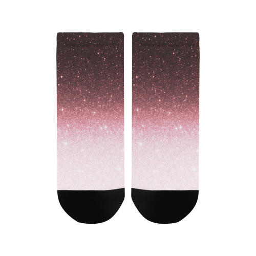 rose gold Glitter gradient Women's Ankle Socks