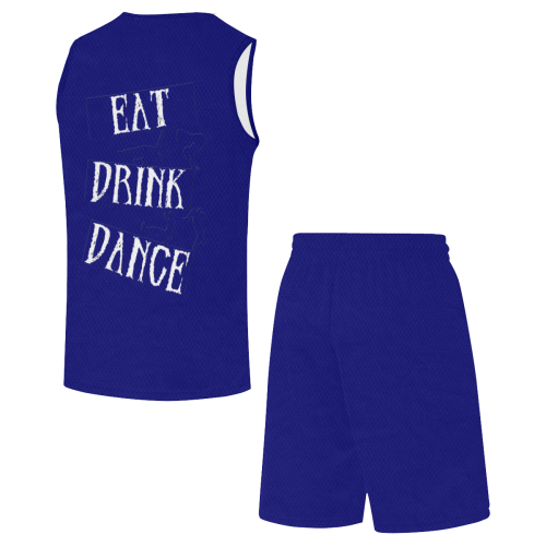 Break Dancing Blue / Dark Blue All Over Print Basketball Uniform