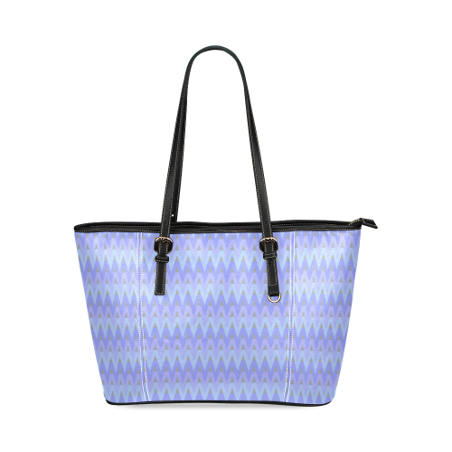 Winter Chevrons Leather Tote Bag/Large (Model 1640)