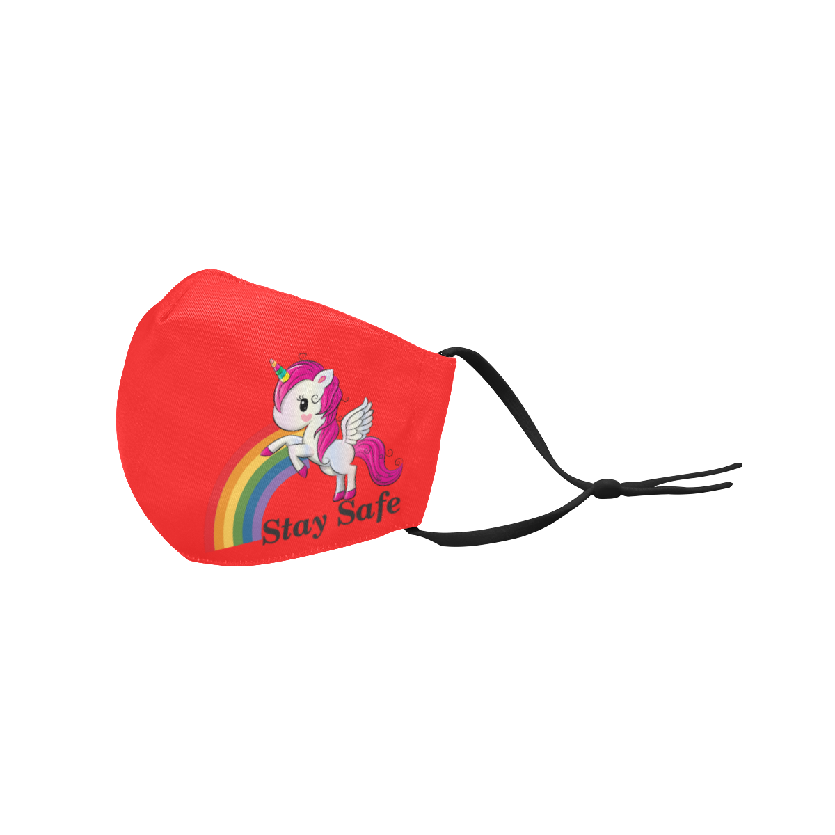 unicorn mask_red 3D Mouth Mask with Drawstring (Pack of 3) (Model M04)
