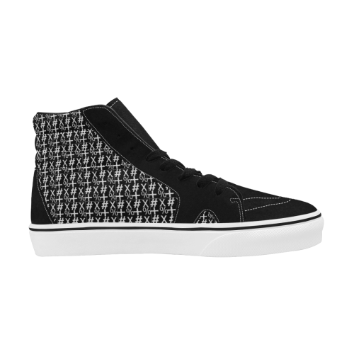 NUMBERS Collection Symbols Black/White Men's High Top Skateboarding Shoes (Model E001-1)
