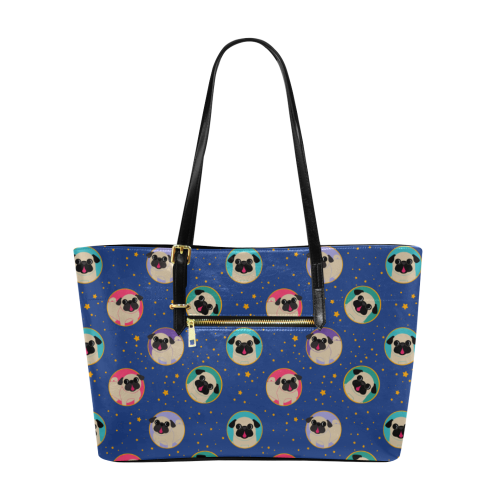 Pugs In Circles Euramerican Tote Bag/Large (Model 1656)