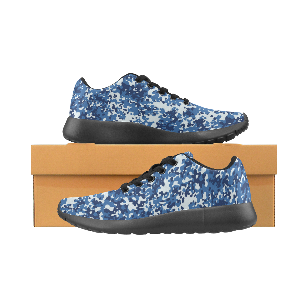Digital Blue Camouflage Men’s Running Shoes (Model 020)
