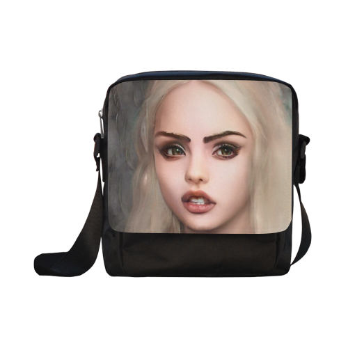 blonde girl with open mouth Crossbody Nylon Bags (Model 1633)