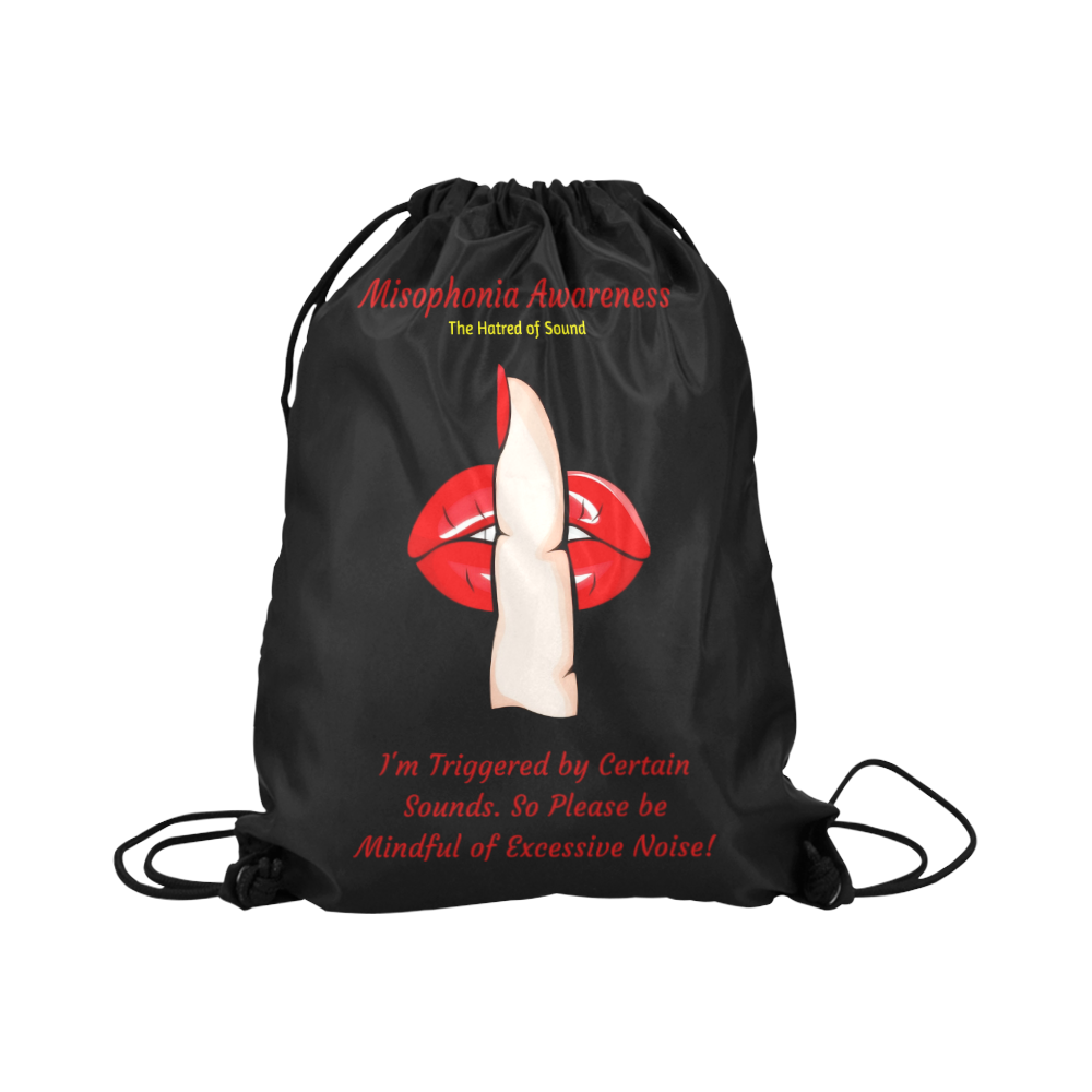 Misophonia Awareness Large Drawstring Bag Model 1604 (Twin Sides)  16.5"(W) * 19.3"(H)
