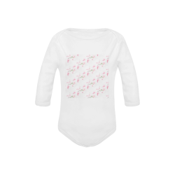 Pattern Orchidées Baby Powder Organic Long Sleeve One Piece (Model T27)