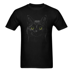 Black Cat Men's T-Shirt in USA Size (Two Sides Printing)