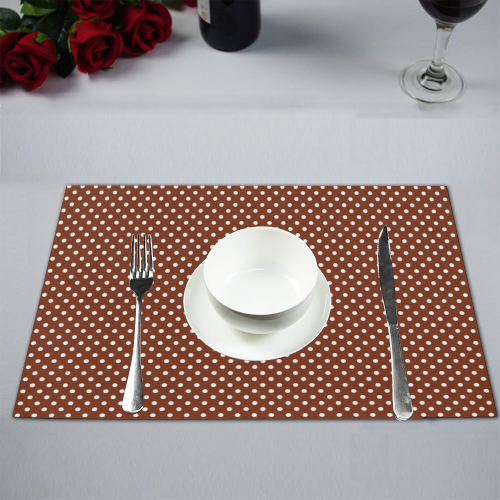 Brown polka dots Placemat 12’’ x 18’’ (Set of 6)