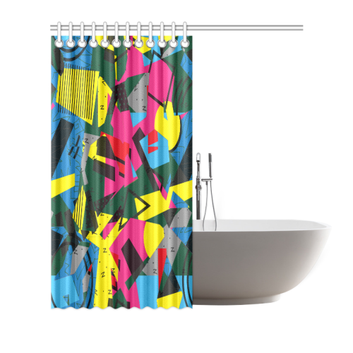 Crolorful shapes Shower Curtain 72"x72"