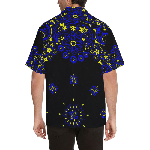 blue yellow bandana version 2 Hawaiian Shirt (Model T58)