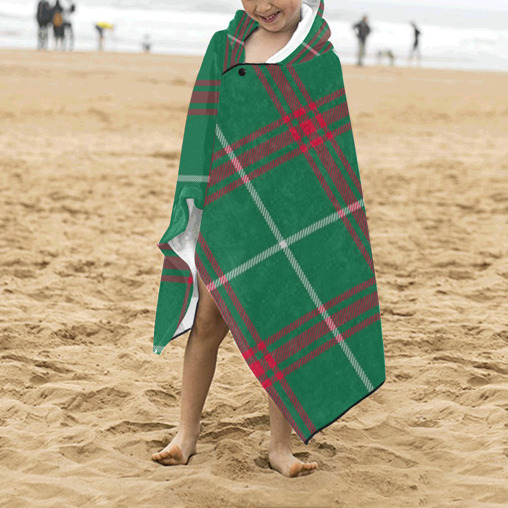 Welsh National Tartan Kids' Hooded Bath Towels